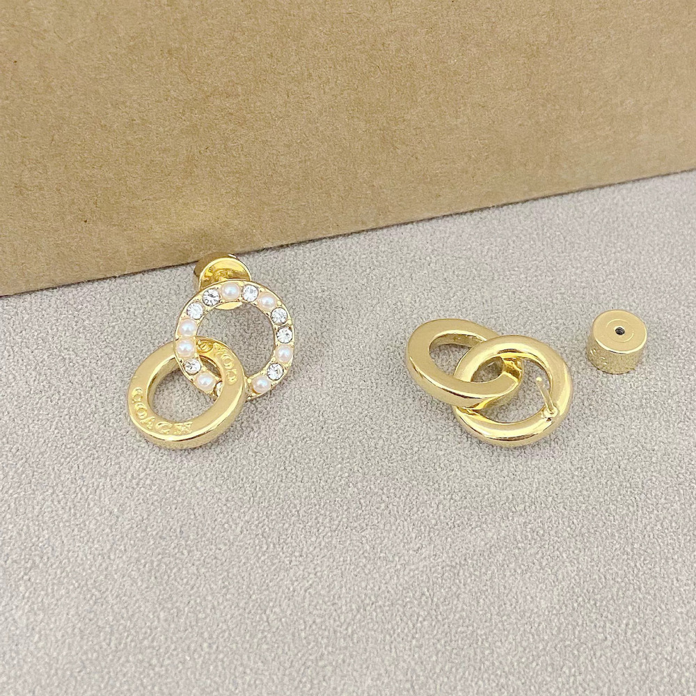Coach Pearl Rhinestone Inlay Earrings - Picture 4 of 6